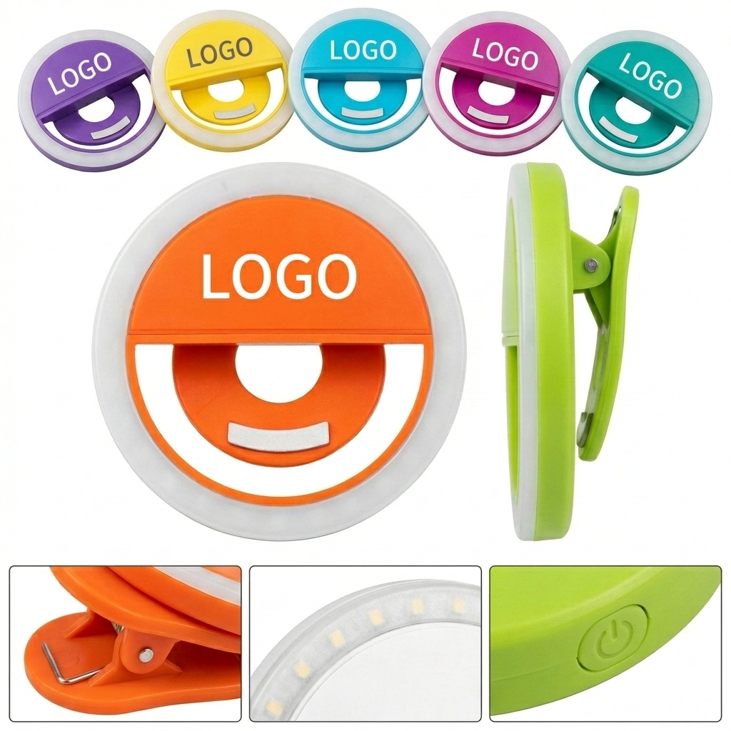 Rechargeable Clip-On Smartphone Selfie Ring Light with 3 Brightness Modes