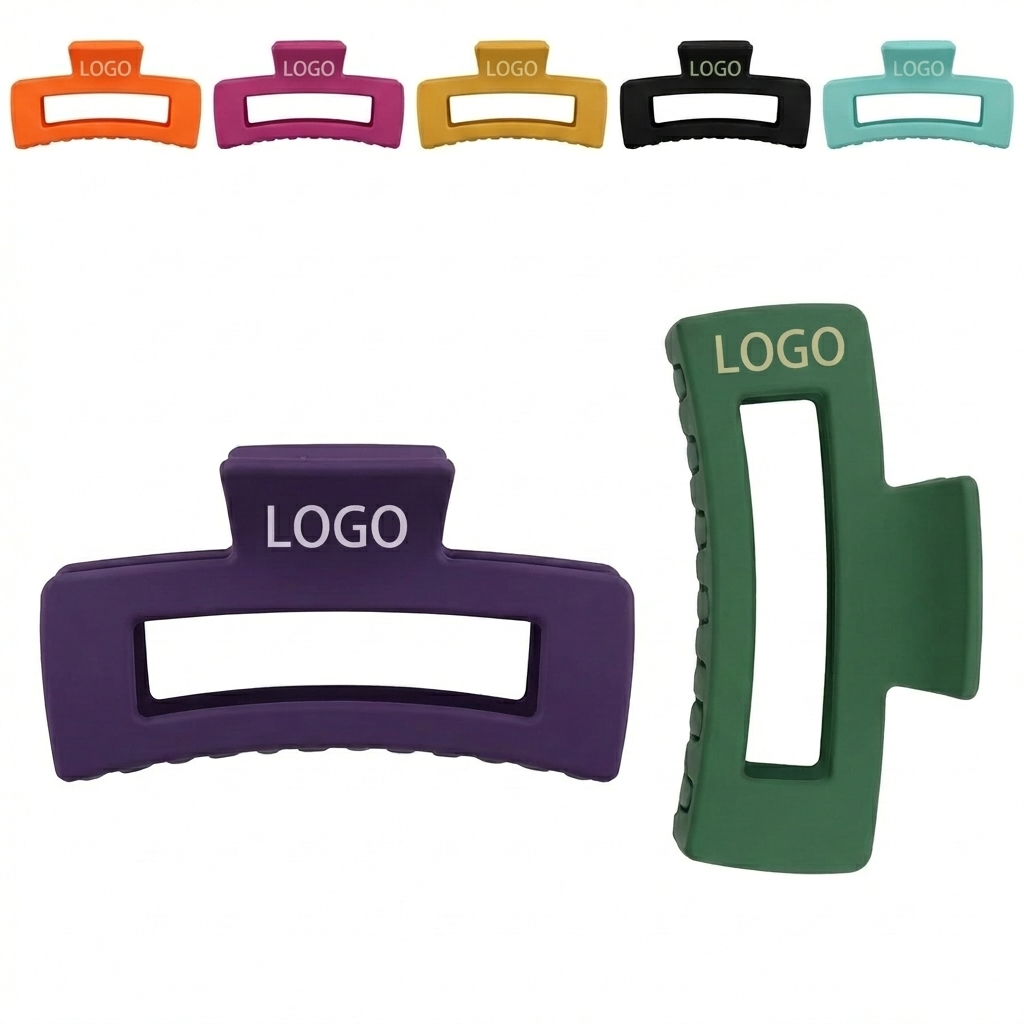 Large Rectangle Acrylic Hair Claw Clip, Secure Hold for Heavy Hair with Metal Spring, 4 Inch