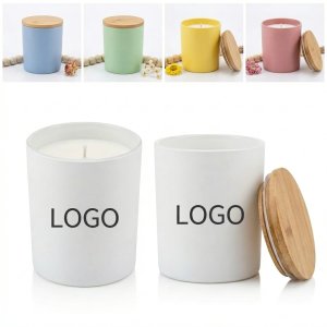 Ceramic Jar Soy Wax Candle with Bamboo Lid