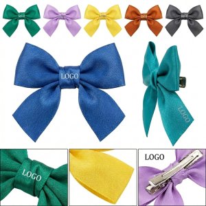 Handmade Oversized Satin Silk Hair Bow with Alligator Clip for Ponytails